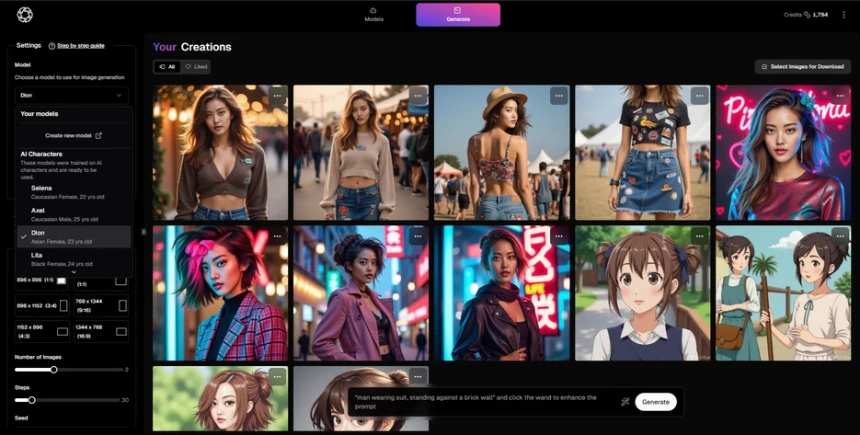 Access a library of AI human models