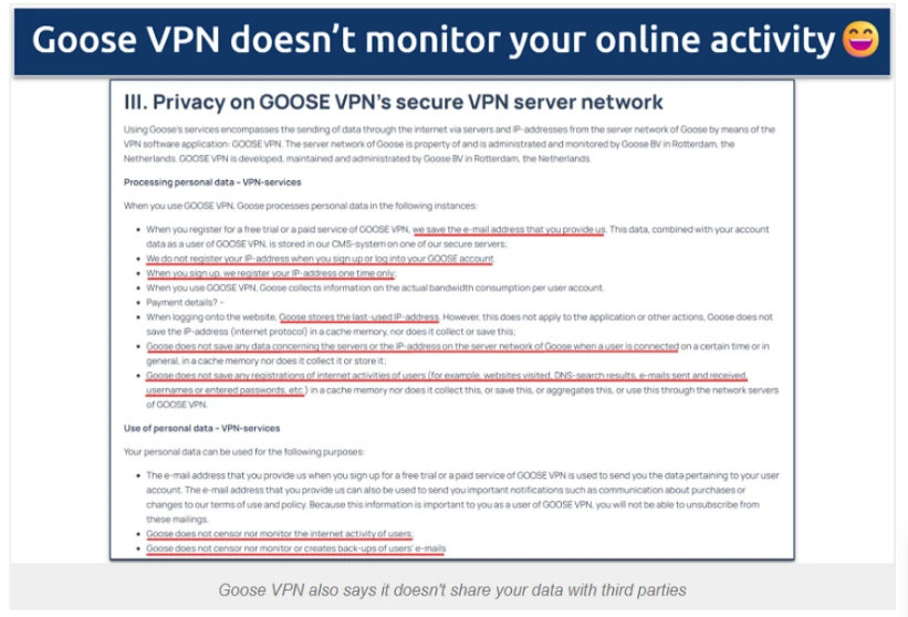 Does Goose VPN Keep Logs? No 