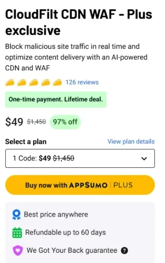 CloudFilt CDN WAF - Plus exclusive 
