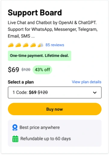 Support Board pricing