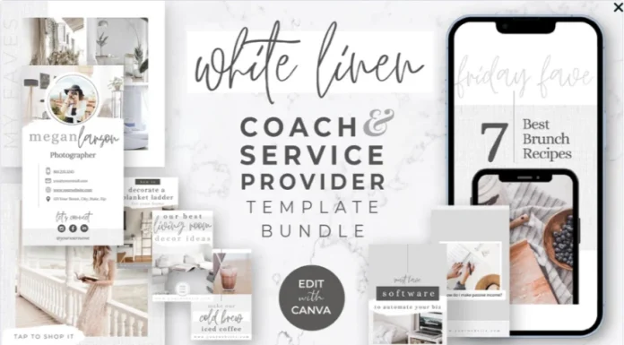 White Linen Canva Coaching & Service Provider Template Bundle: Review White Linen Canva Coaching & Service Provider Template Bundle